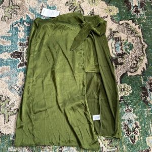 Green mini skirt with midi skirt overlay size xs